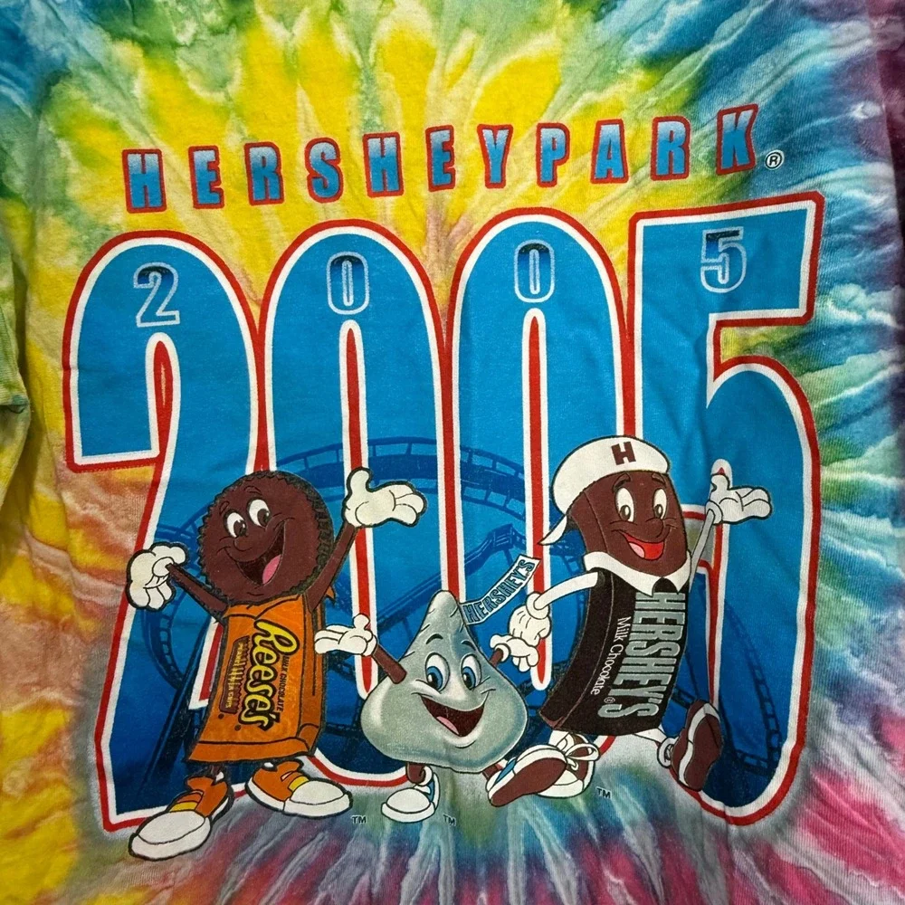 Hersheypark 2005 Tie Dye‎ T-Shirt Gildan Heavy Cotton Medium Y2K VTG